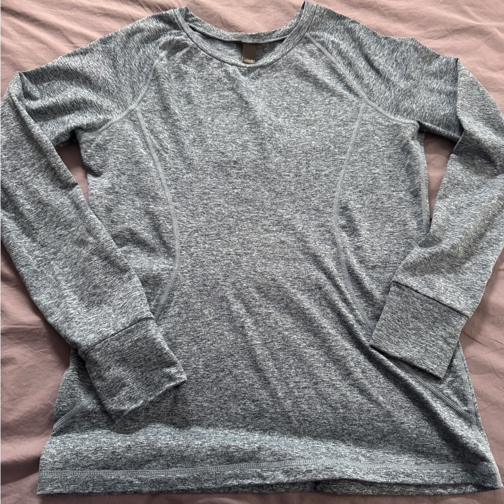Eddie Bauer Heathered Navy Crewneck Top